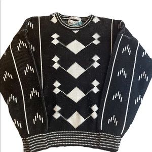Vintage Black and White Uniform Code 1980’s Sweater Size L